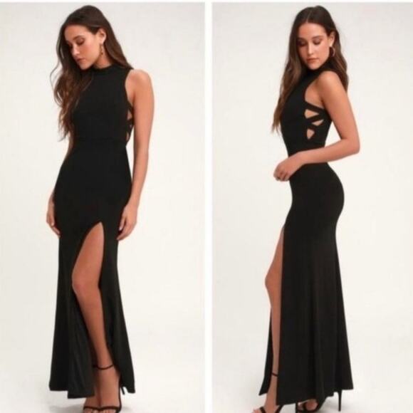 Lulu’s keep on dancing black long maxi evening dress size XS - Picture 5 of 6